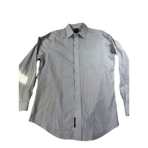 Jos A Bank Traveler Shirt Mens 16.5/36 Tailored Fit Blue Stripe Button Down